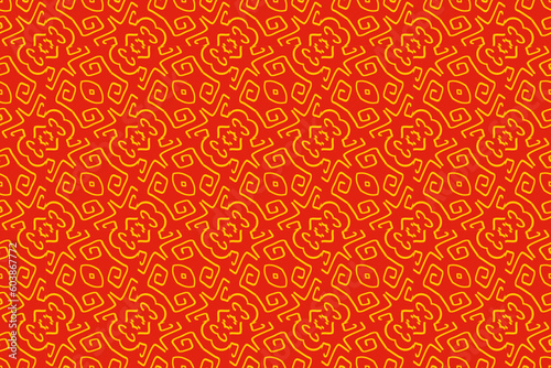 Red and orange background with swirls. Seamless pattern in vector illustration. A vibrant background with swirling patterns, perfect for adding a dynamic and energetic feel to various design projects.