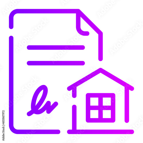 house deeds gradient icon