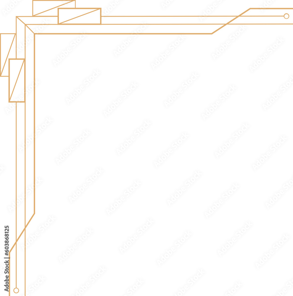 Monoline Art Deco Corner Border Monoline Art Deco Corner Border