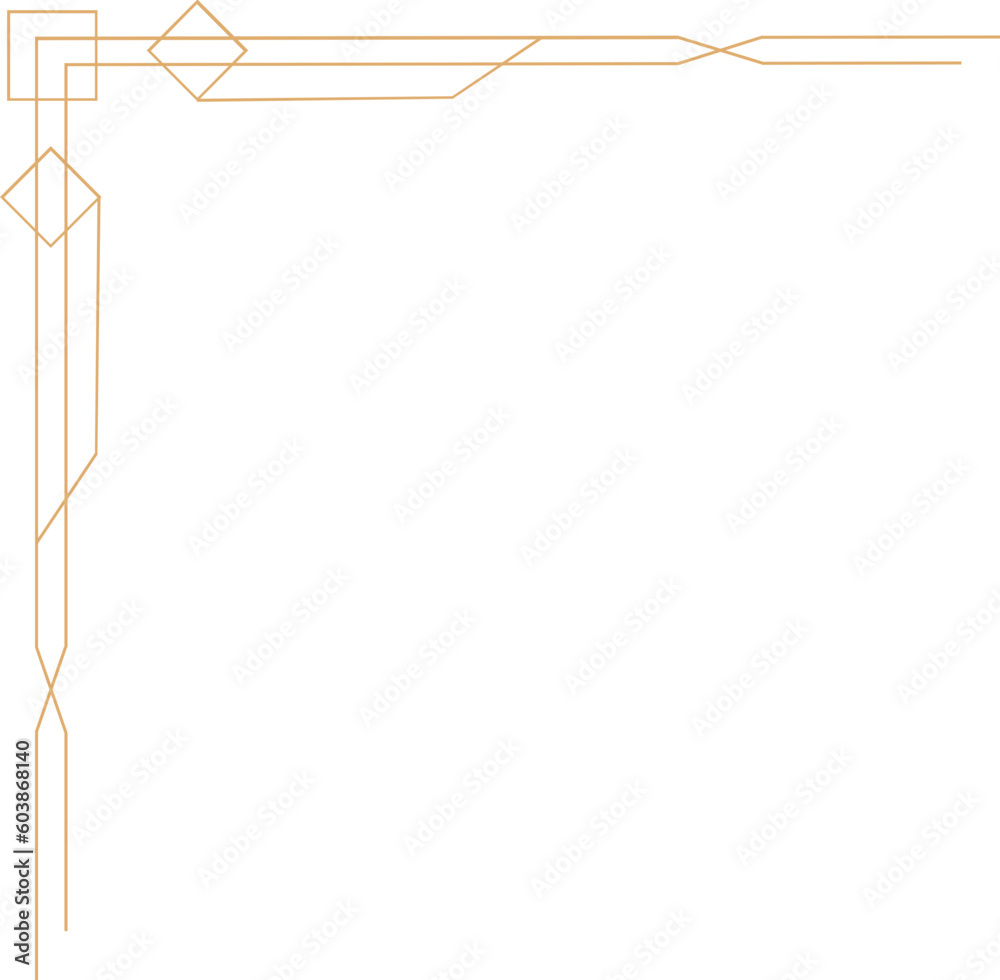 Monoline Art Deco Corner Border Monoline Art Deco Corner Border
