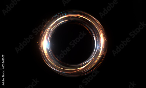 Glow swirl light effect. Circular lens flare. Abstract rotational lines on transparent background 