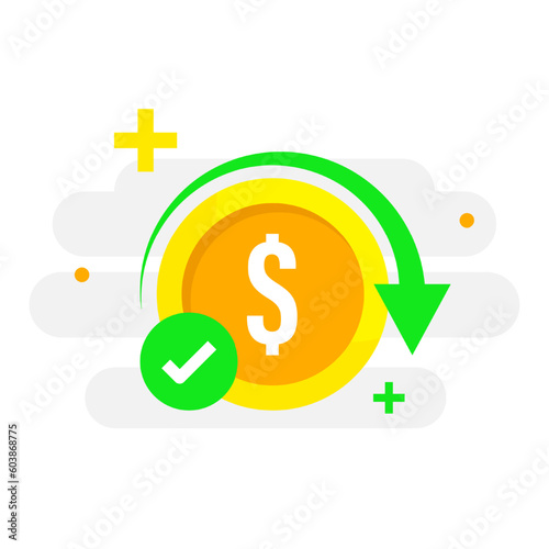cashback successfully claimed concept illustration flat design vector eps10. modern graphic element for landing page, information or message ui, infographic, icon