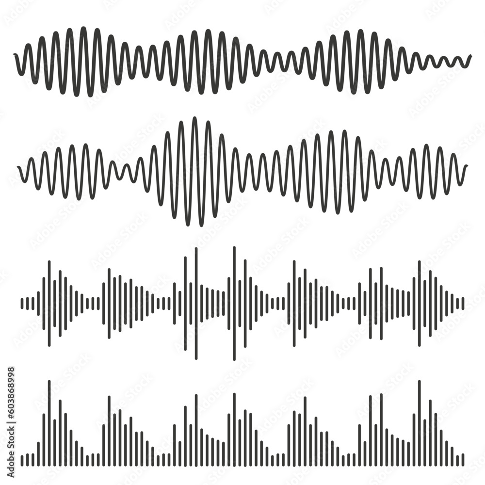 Icon with sound waves set for medical design. Design element. Wave logo. Vector illustration. Icon with sound waves set for medical design. Design element. Wave logo. Vector illustration.
