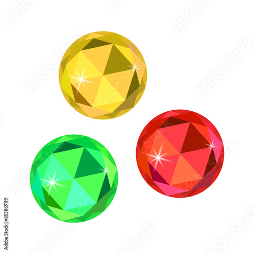 Colorful gemstones collection. set of multicolored diamonds. Precious stone vector jewels. Vector illustration.