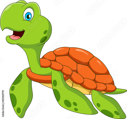 Cute and adorable turtle mascot cartoon