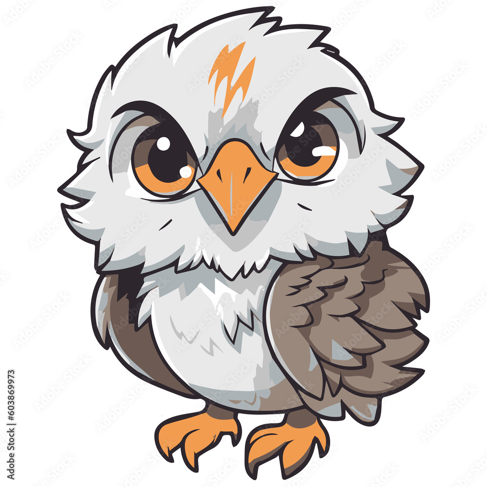 Obraz premium Eagle cartoon isolated on white