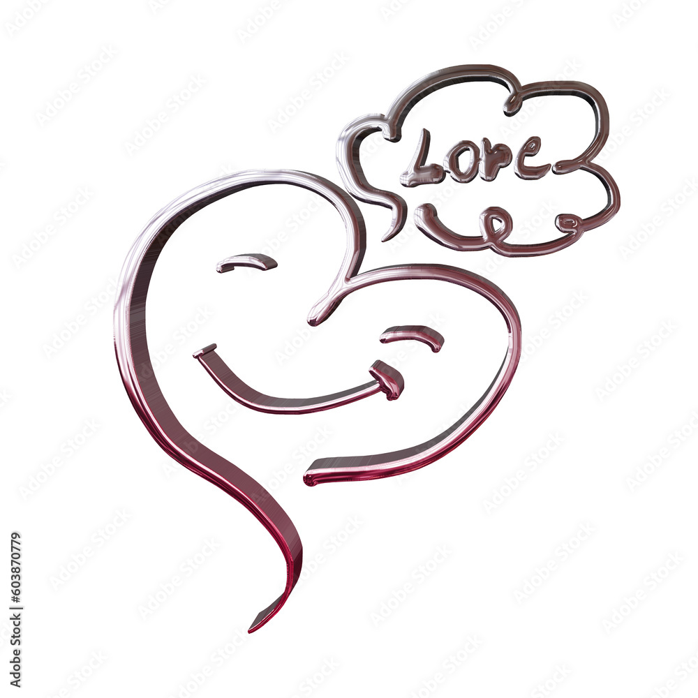 illustration heart with happy face golden metallic valentine's day illustration heart with happy face golden metallic valentine's day
