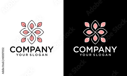 Abstract elegant tree leaf flower logo icon vector design. Universal creative premium symbol. Graceful jewel boutique vector sign
