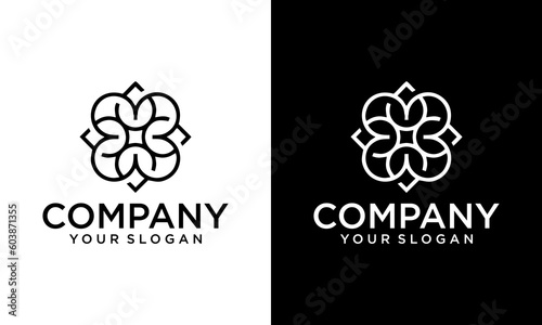 Abstract elegant tree leaf flower logo icon vector design. Universal creative premium symbol. Graceful jewel boutique vector sign