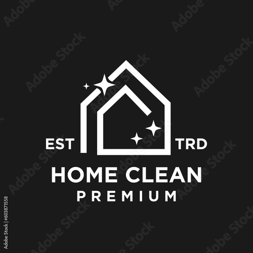 House clean logo icon design illustration template