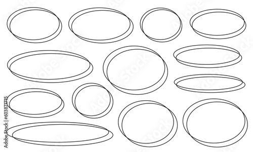 Fotografia 細い楕円を二重に組み合わせた枠のセット