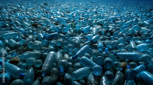 plastic water bottles pollution photo