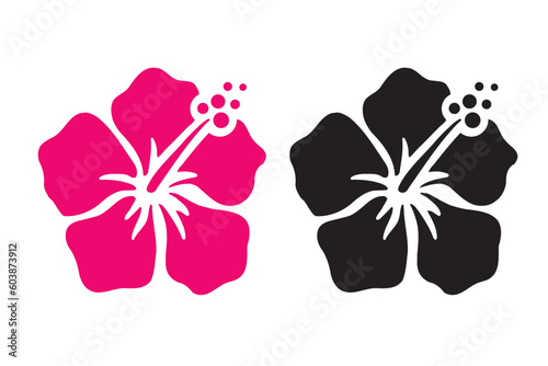 南国のイメージの花　ハイビスカスのアイコン、イラスト