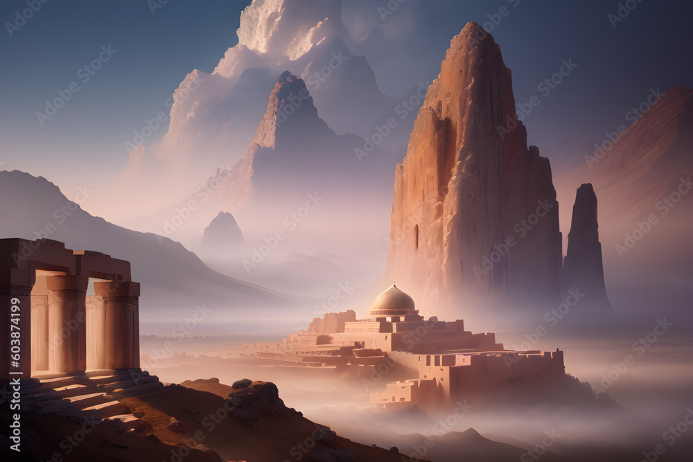 Ancient city landscape, orient - Generative AI