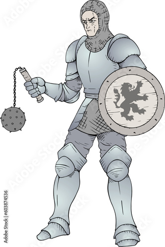 Medieval knight draw