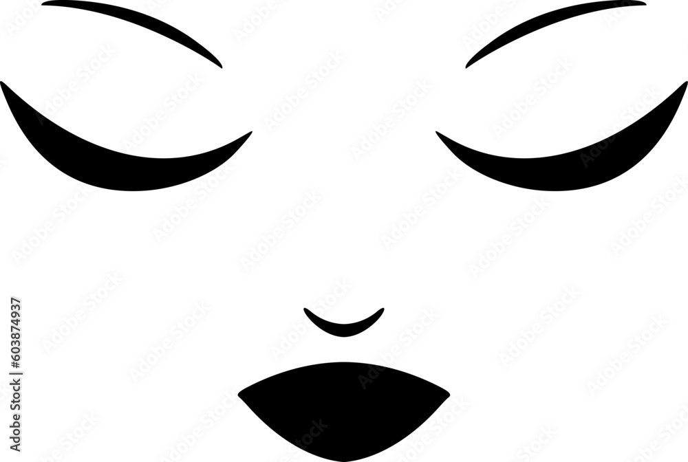 Natural woman head draw