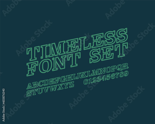 Timeless Designer font set in vector format