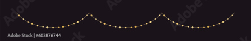 Gold Christmas Lights Garland Separator Border