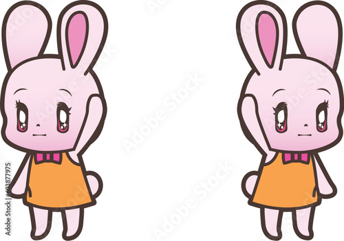 手を振るうさぎ