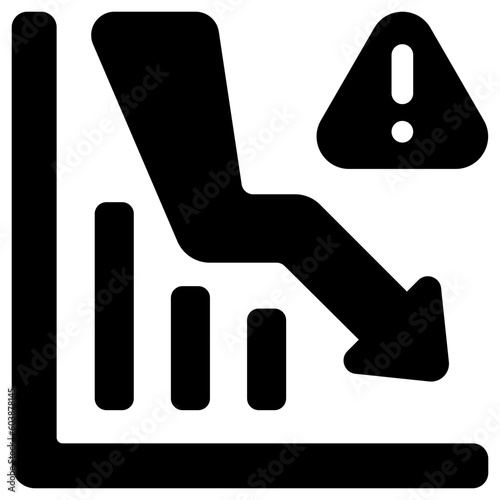 crisis graph glyph icon