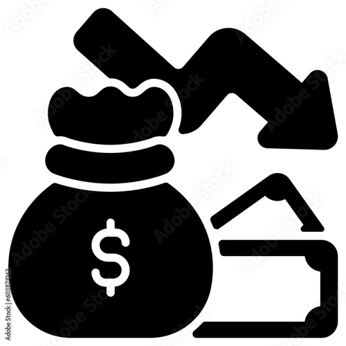 recession glyph icon