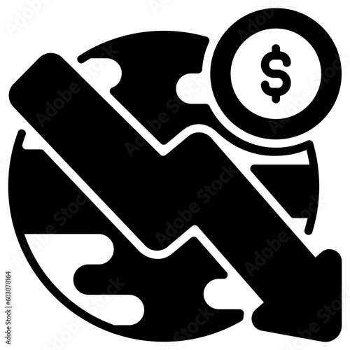 economic crisis glyph icon