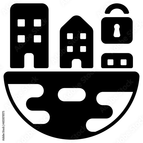 urban crisis glyph icon