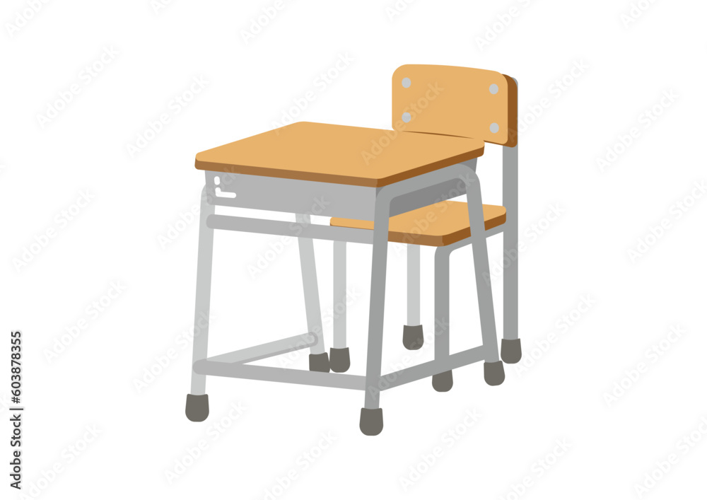 学校の机と椅子のイラスト 線画なし 学校の机と椅子のイラスト 線画なし