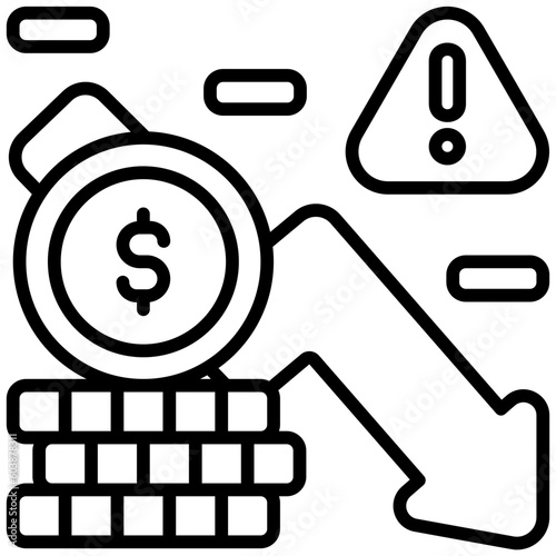 financial crisis outline icon