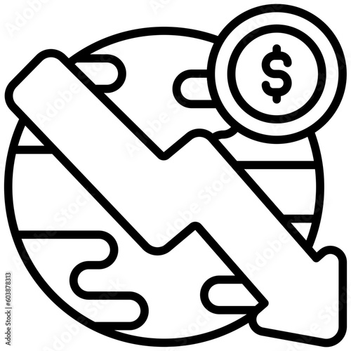 economic crisis outline icon