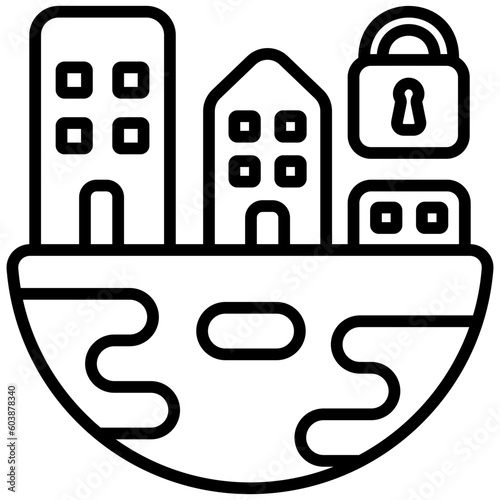 urban crisis outline icon