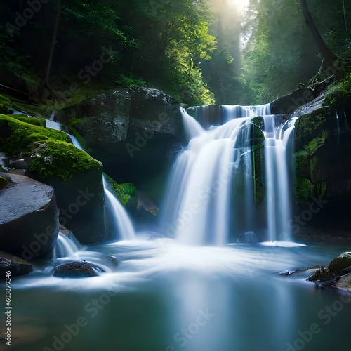 An image of a waterfall created by generative AI.