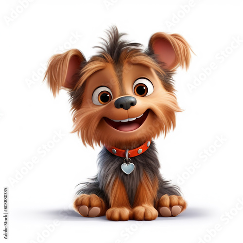 Cute Yorkshire Terrier dog - generative AI, AI generated