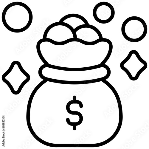 money sack outline icon