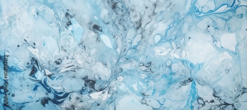 Abstract swirls liquid blue marble texture background. Generative AI technology.