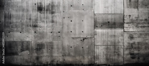 Gray block concrete dirty wall texture background. Generative AI technology.