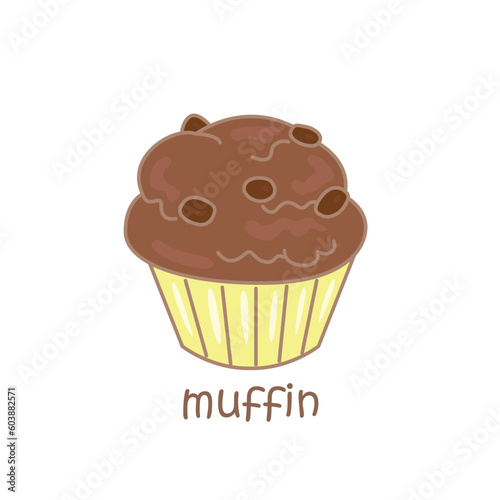 Alphabet M For Muffin Vocabulary School Illustration Vector Clipart Cartoon