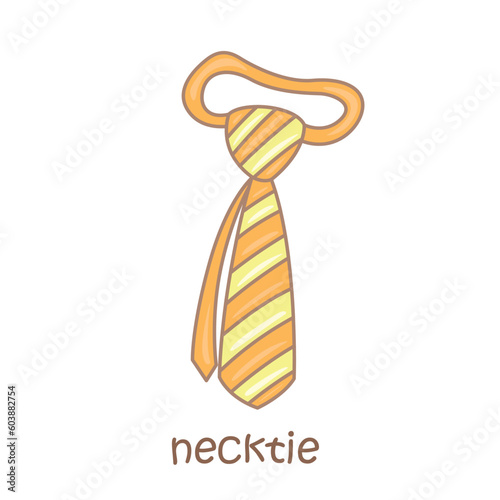 Alphabet N For Nectie Office Vocabulary School Illustration Vector Clipart Cartoon