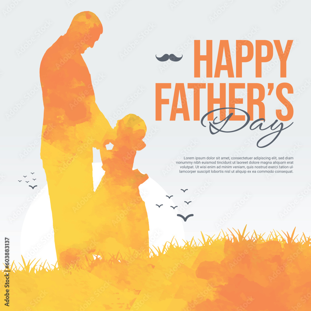 Happy Father's Day greeting social media post banner Template, love you