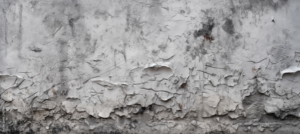 Concrete wall cracked plaster texture surface background. Generative AI technology.