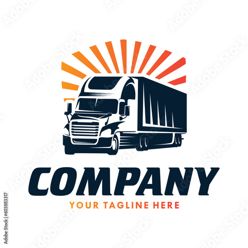Truck Company Transportation Logo Illustration