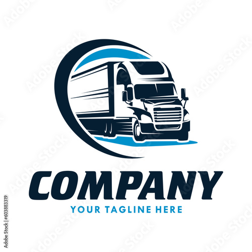 Truck Company Transportation Logo Illustration