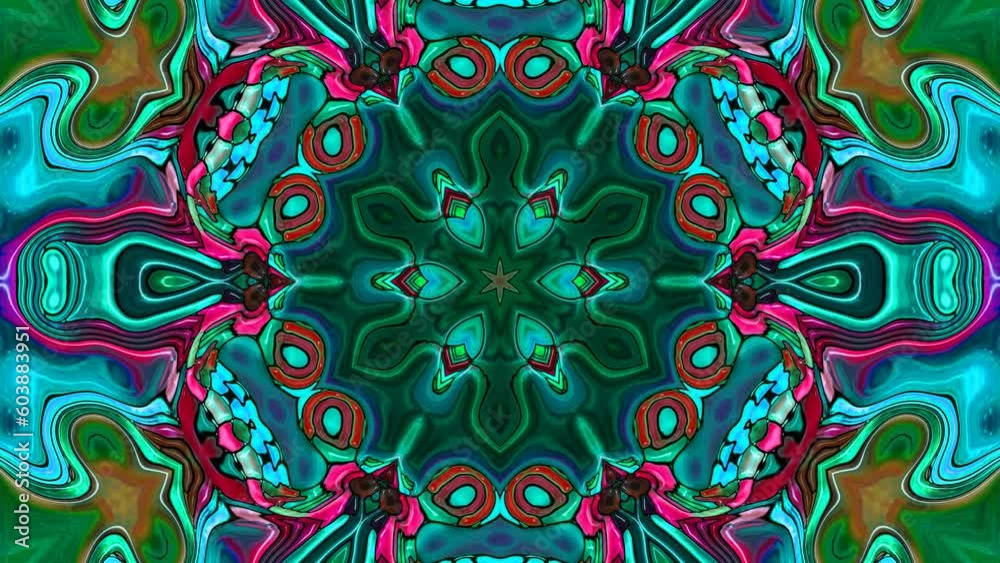  Abstract Hypnotic kaleidoscope stage visual loop for concert night club music video