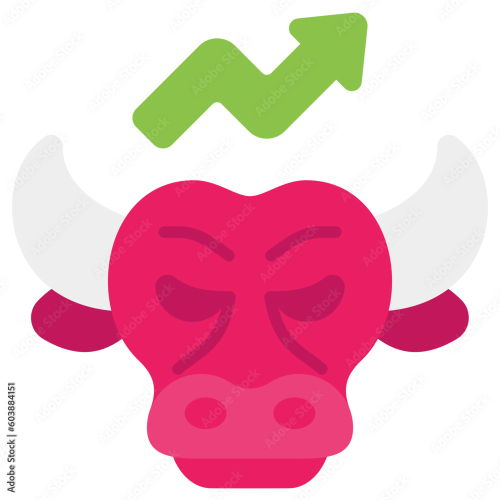 Fototapeta premium bull market flat icon
