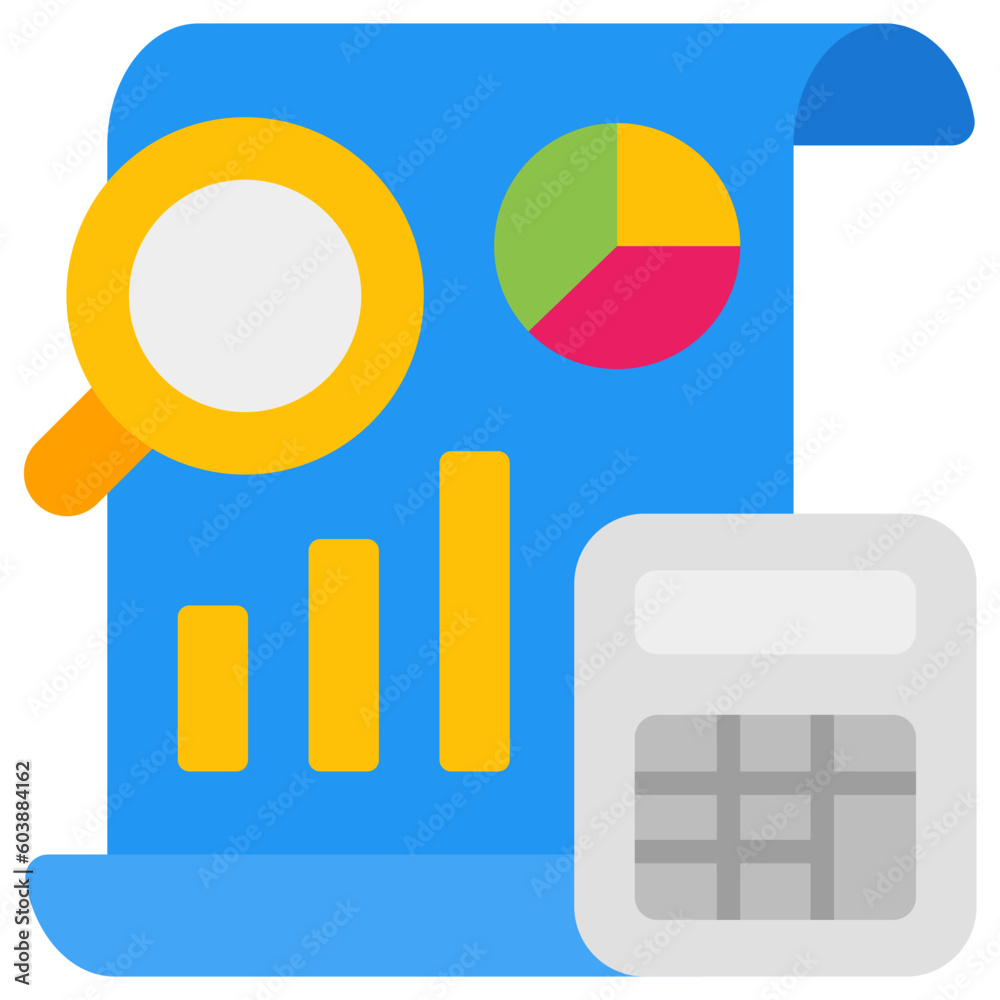 fundamental analysis flat icon fundamental analysis flat icon