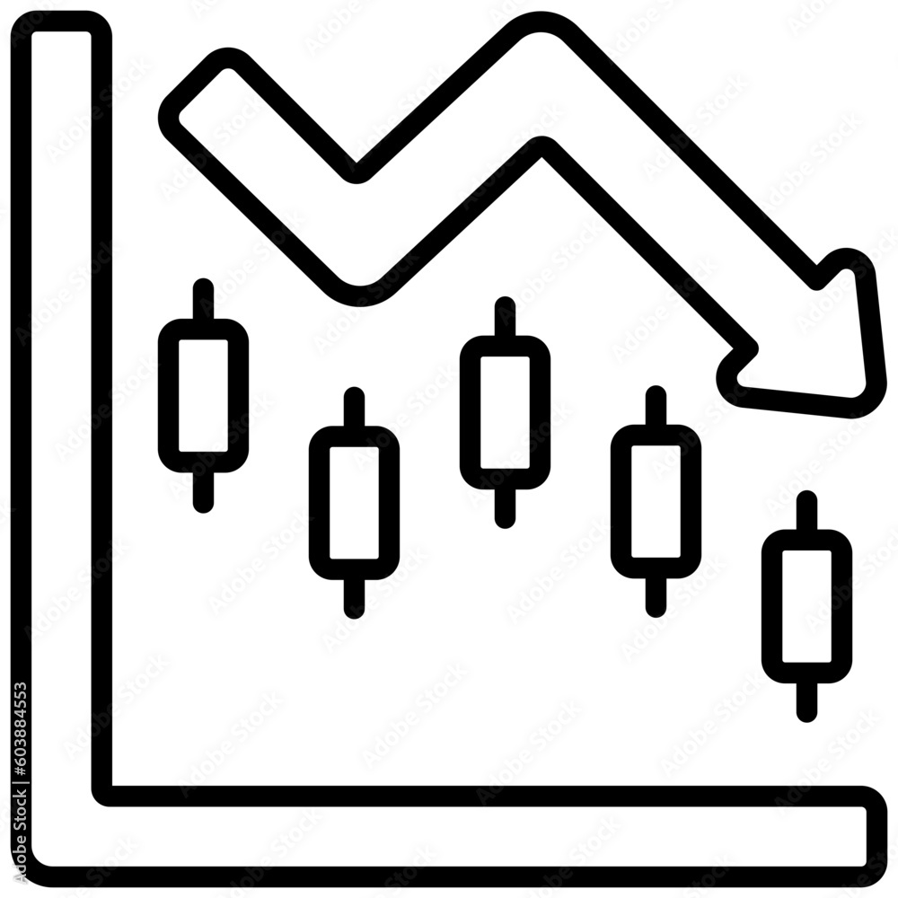 candlestick chart outline icon