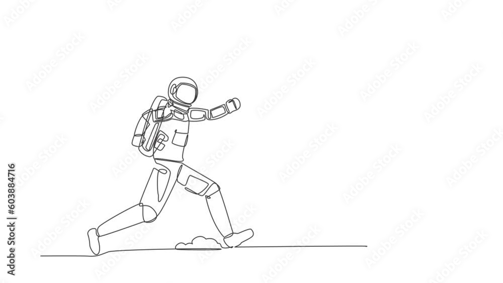 Animated self drawing of continuous line draw astronaut chasing dollar symbol in moon surface. Investment in space technology development. Cosmic galaxy space concept. Full length one line animation Animated self drawing of continuous line draw astronaut chasing dollar symbol in moon surface. Investment in space technology development. Cosmic galaxy space concept. Full length one line animation