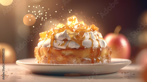 Apple cake with cream