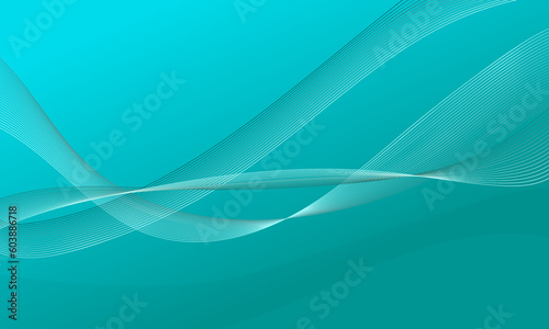 green lines curve wave with soft gradient abstract background