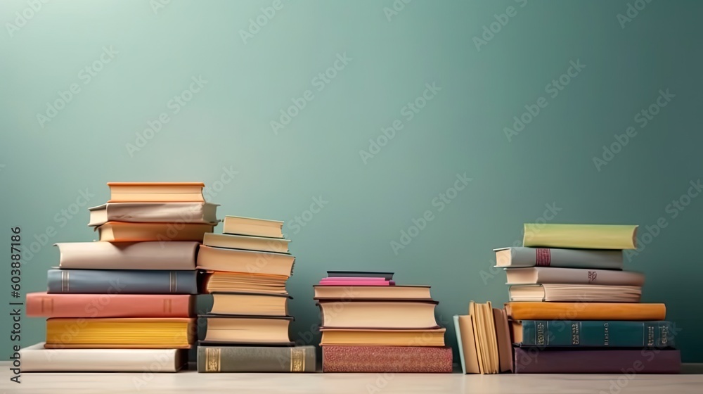 World Book Day Background with some books stack ornament World Book Day Background with some books stack ornament